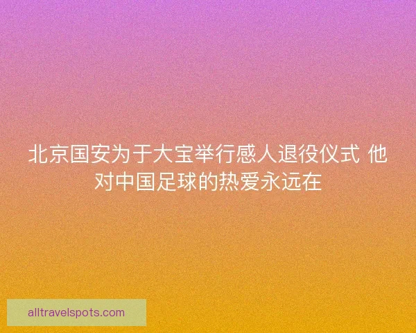 北京国安为于大宝举行感人退役仪式 他对中国足球的热爱永远在